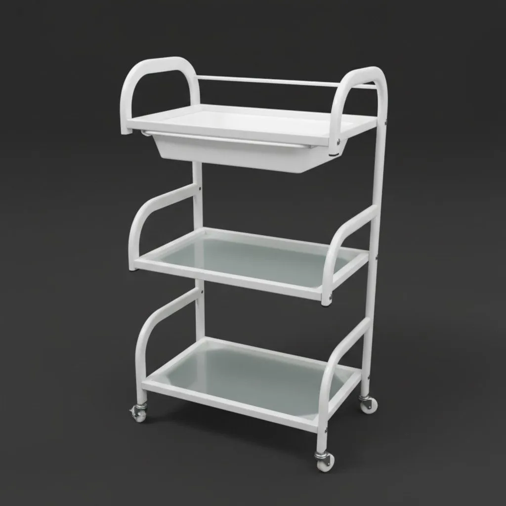 Glass Salon Trolley with 3 Compartments, photo 2