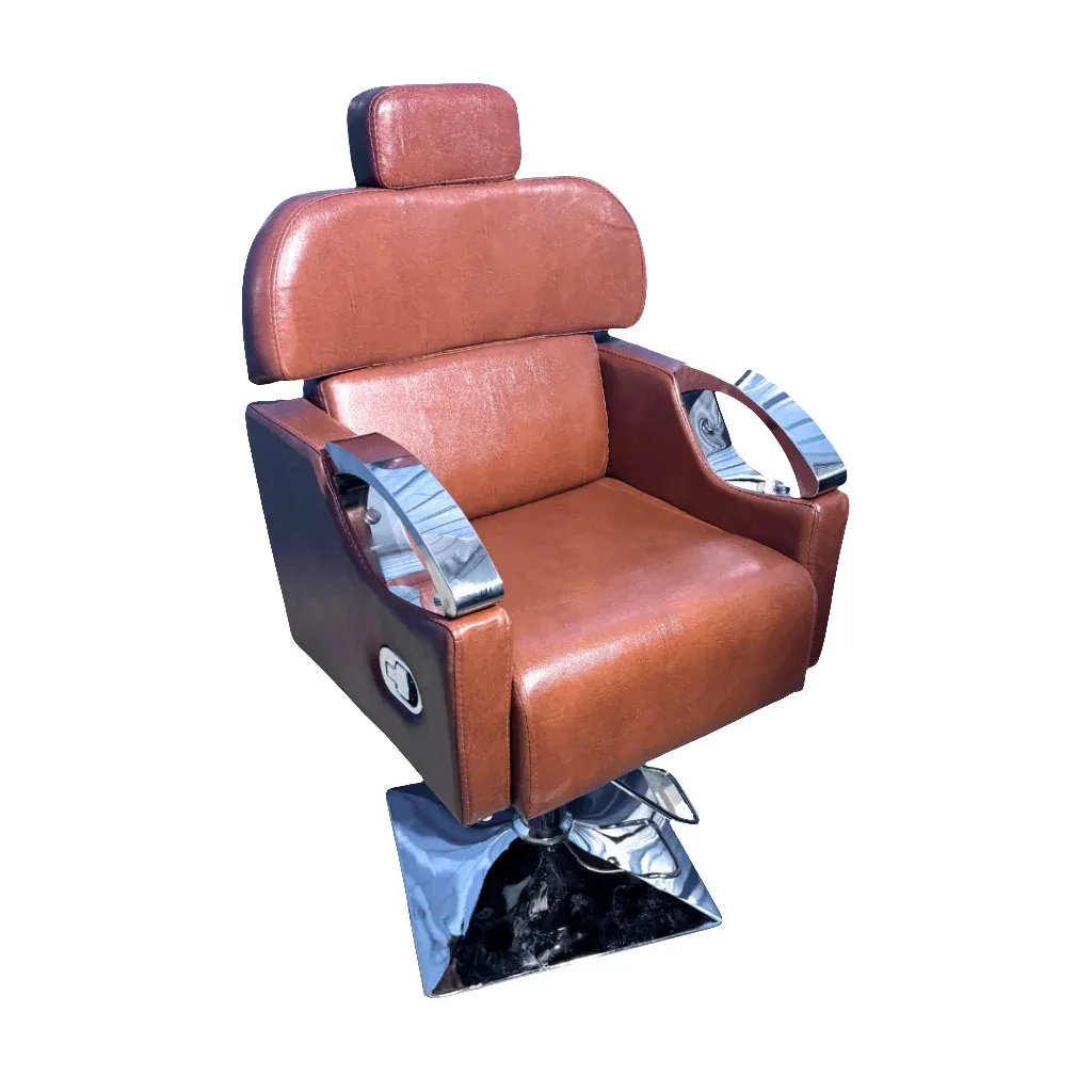 Hydraulic Beauty and Salon Chair with Curved Chrome Arms