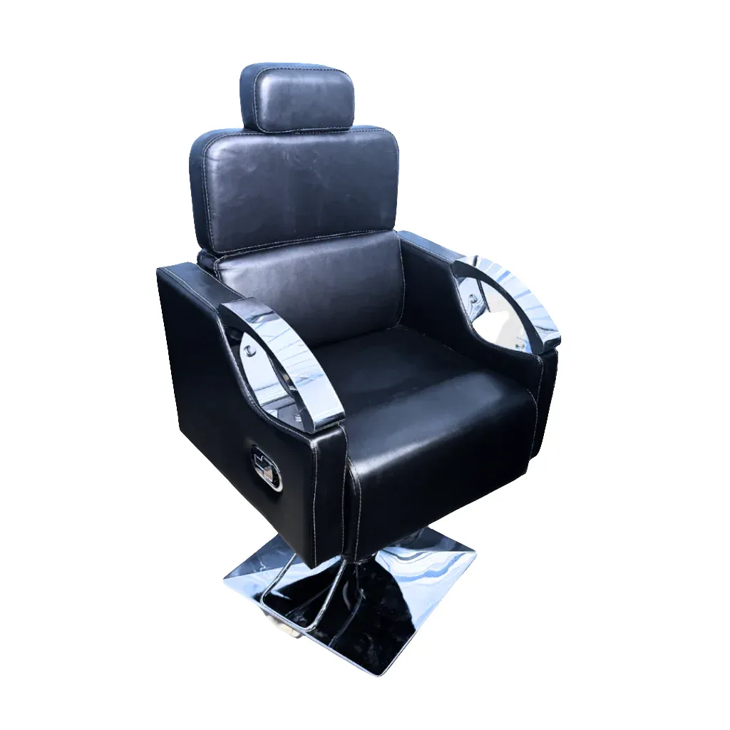 Beauty Parlour and Salon Chair with Curved Chrome Arms