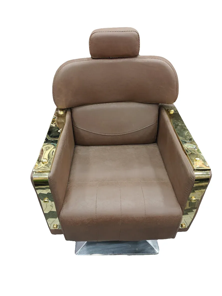 Beauty Parlour and Salon Chair with Gold Arm Trim