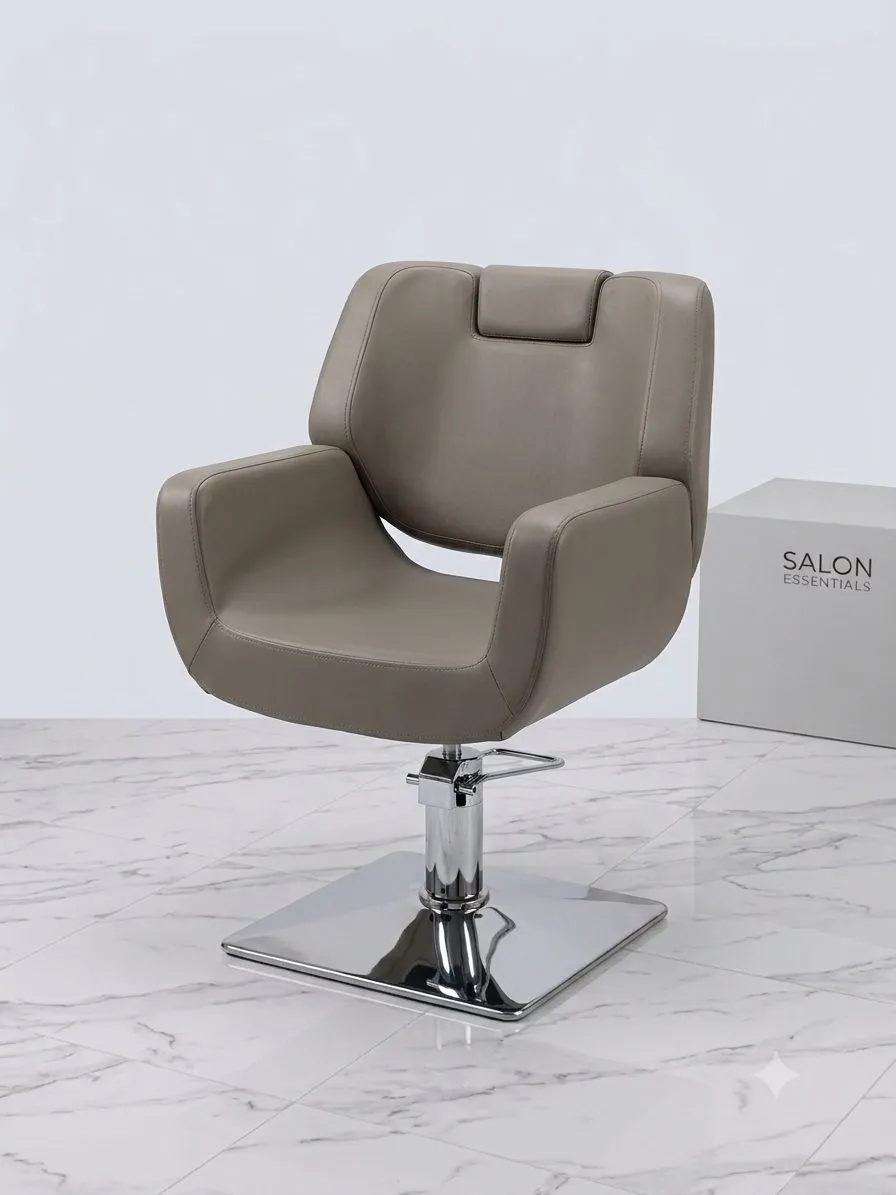 PU Salon Chair with Silver Base