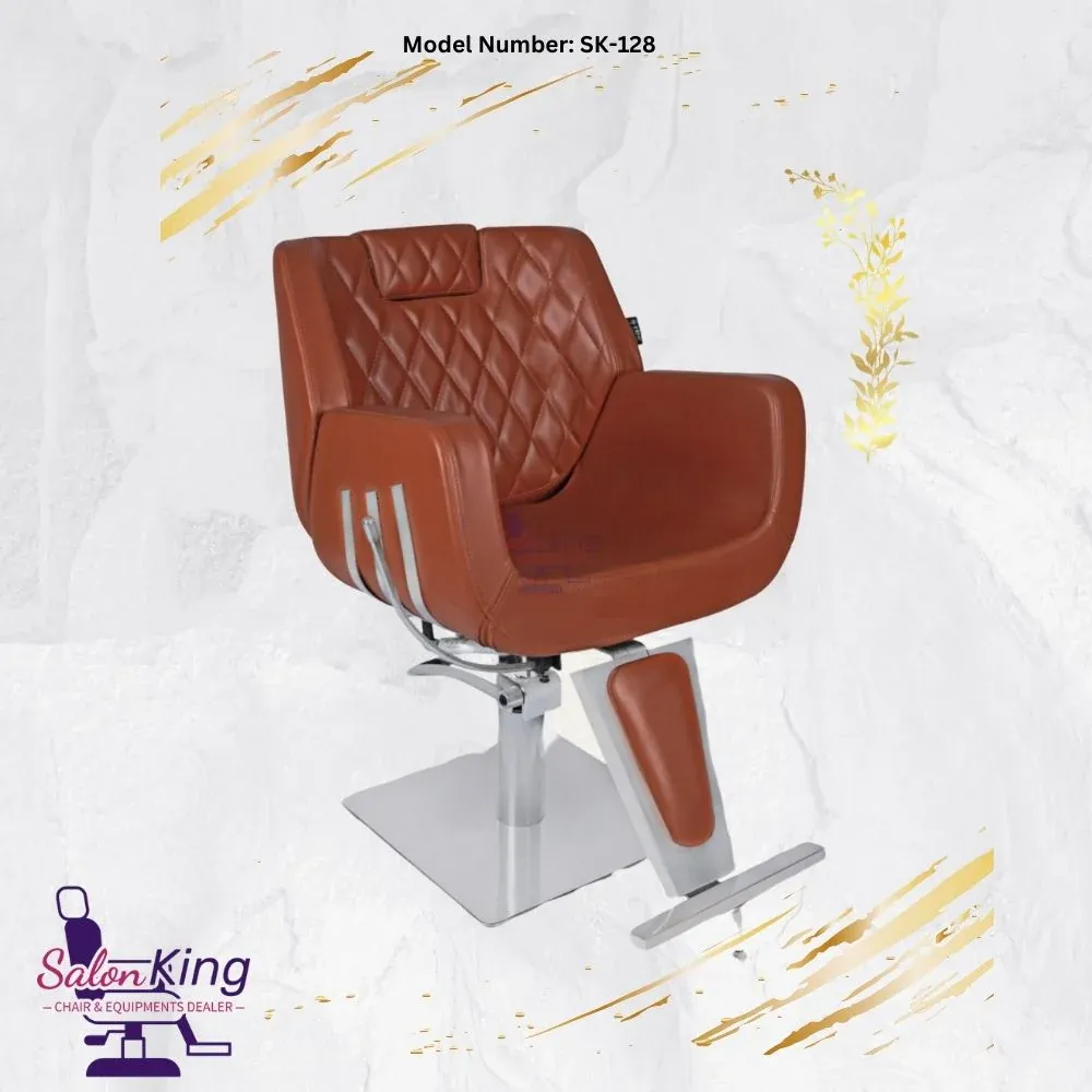 PU Salon Chair with Quilted Back and Footrest