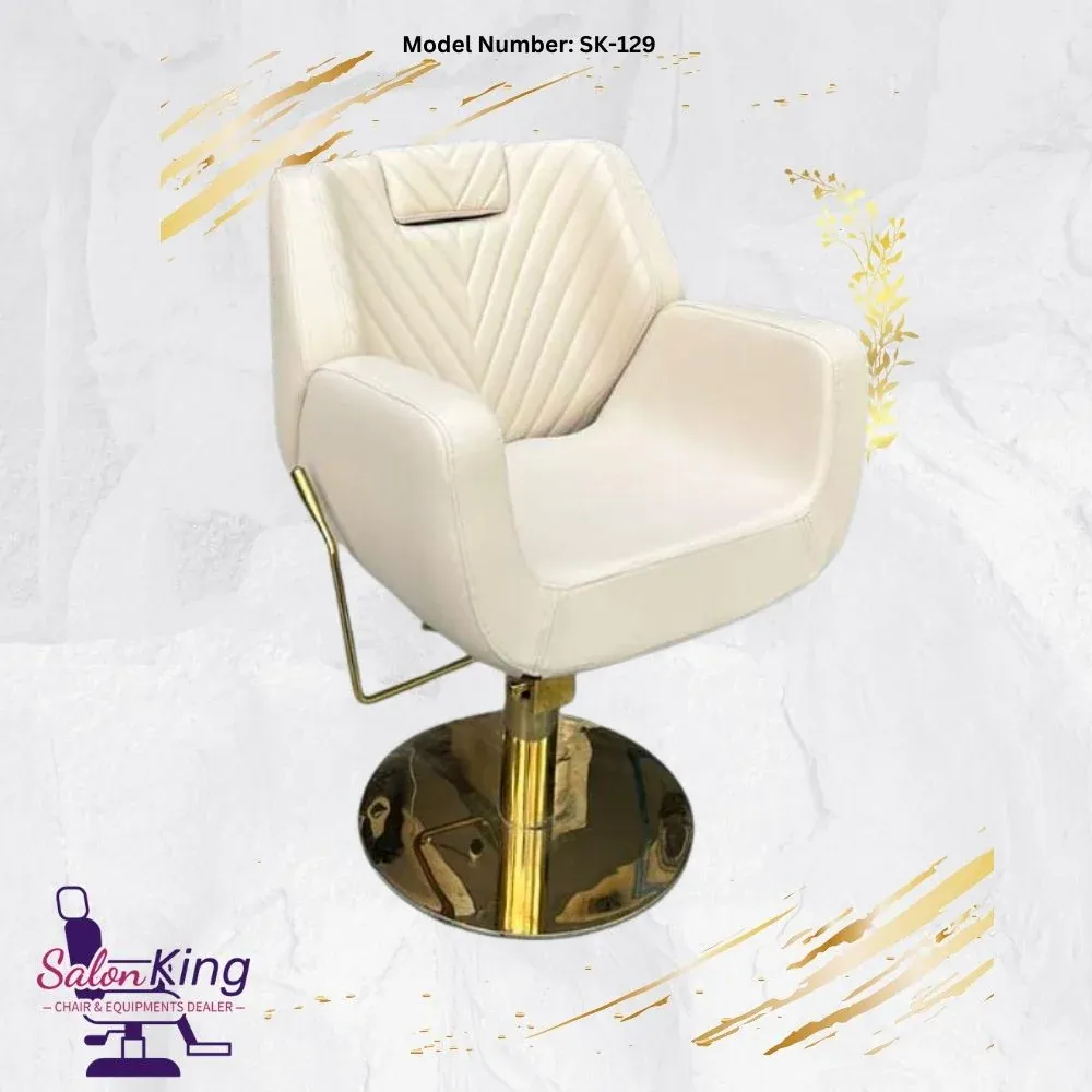 PU Salon Chair with Gold Base