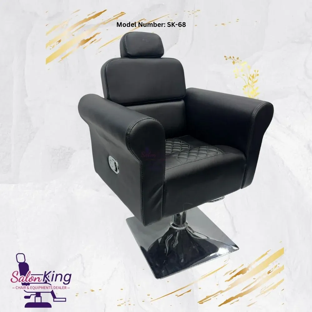 Round Moulded Salon Chair with Rolex Rexin, Hydraulic Push-Back