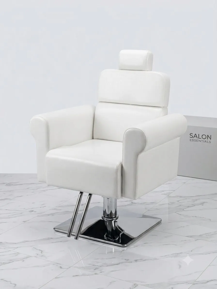 Round Moulded Salon Chair, Matt or Shine Rexin, Hydraulic Push-Back