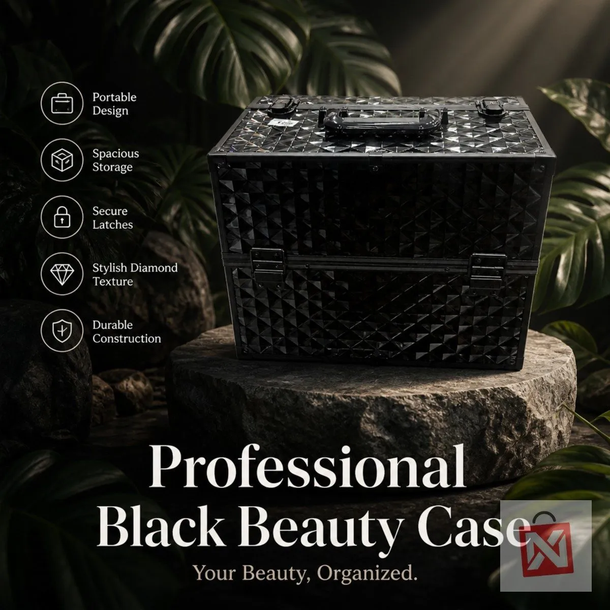 Makeup Vanity Box 107, Diamond Finish
