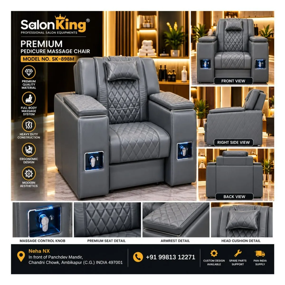 Manicure Pedicure Chair with Massager