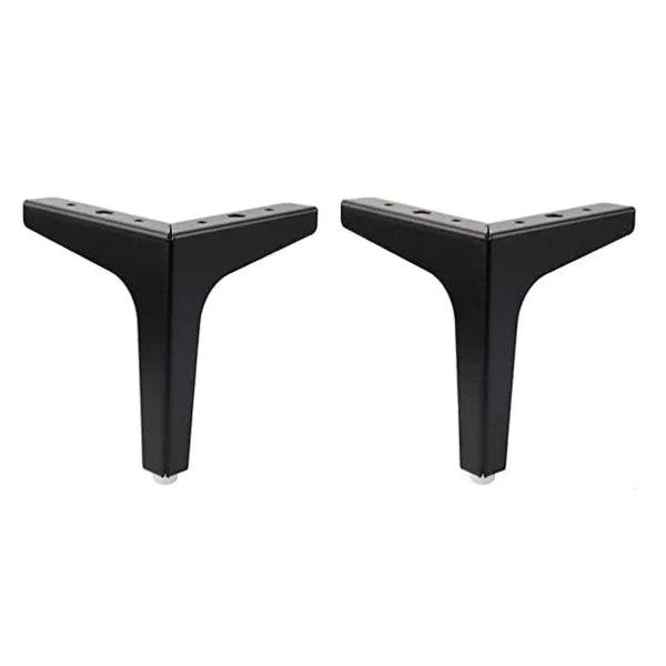 SK Mild Steel Black Sofa Legs for Furniture Fitting Matte Black Finish - Set of 2 Pic (4 Inch, Black)