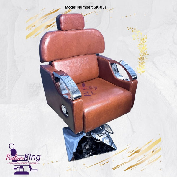 Sk-51 half round handle salon and Beauty Parlour chair with Rolex rexin ( Hydraulic Push Up/Push Back )