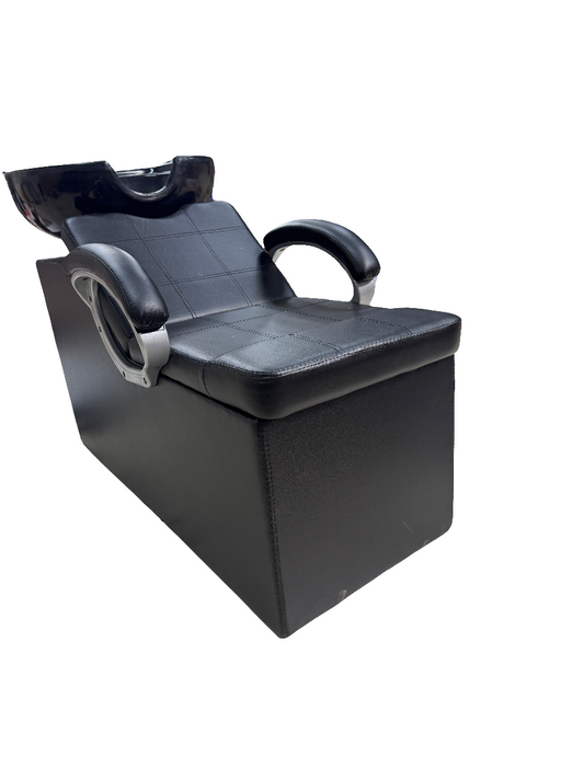 Sk-904 4/2 feet  Shampoo station with fix fiber basin Black rexin